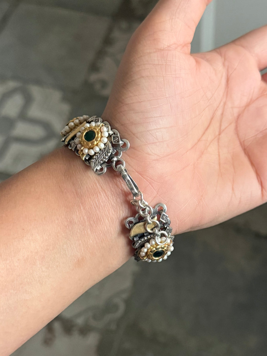 Handmade Vintage Victorian 925 Silver Bracelet