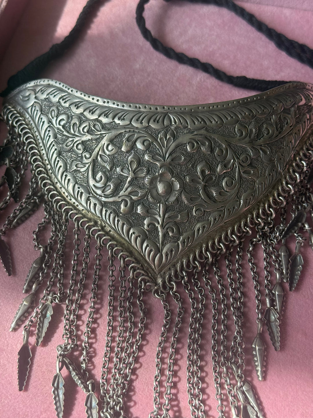 Handmade Tribal Antique Brass Statement Necklace | Adjustable Dori Artisan Jewelry