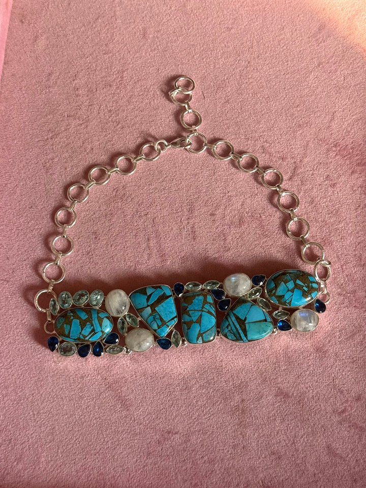 Statement Choker – Silver Brass, Adjustable Necklace