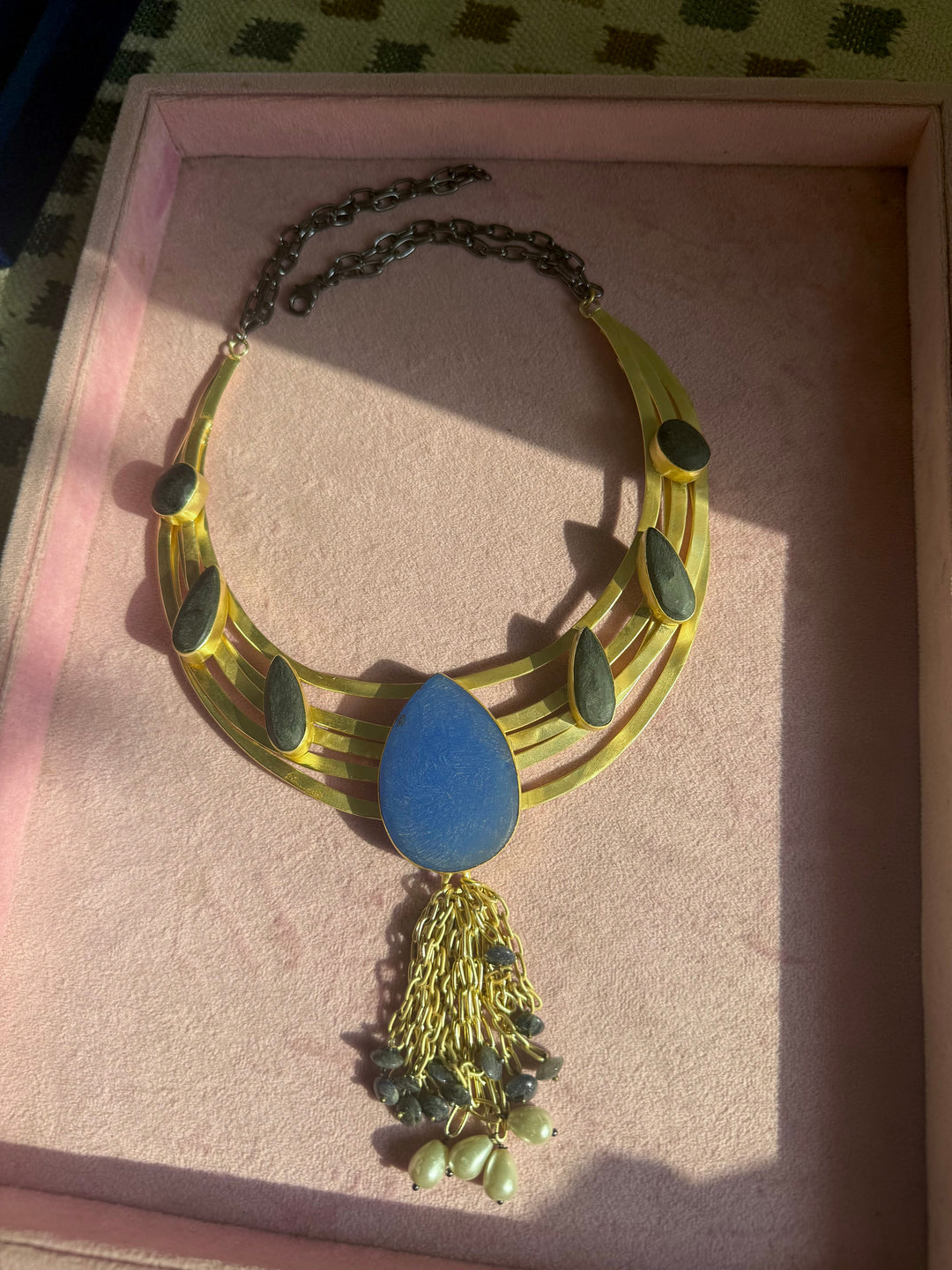 Handmade Hasli Necklace | Gold Polish Brass Adjustable Statement Jewelry