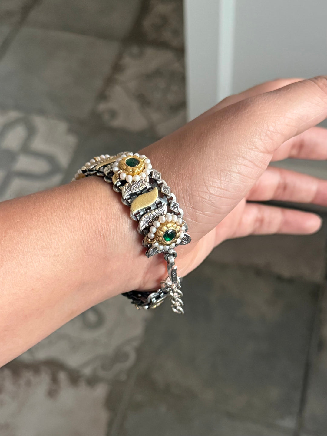 Handmade Vintage Victorian 925 Silver Bracelet