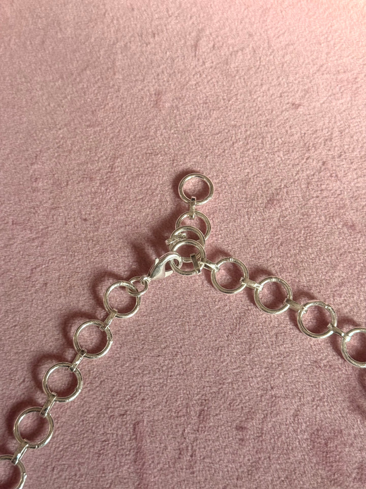 Statement Choker – Silver Brass, Adjustable Necklace