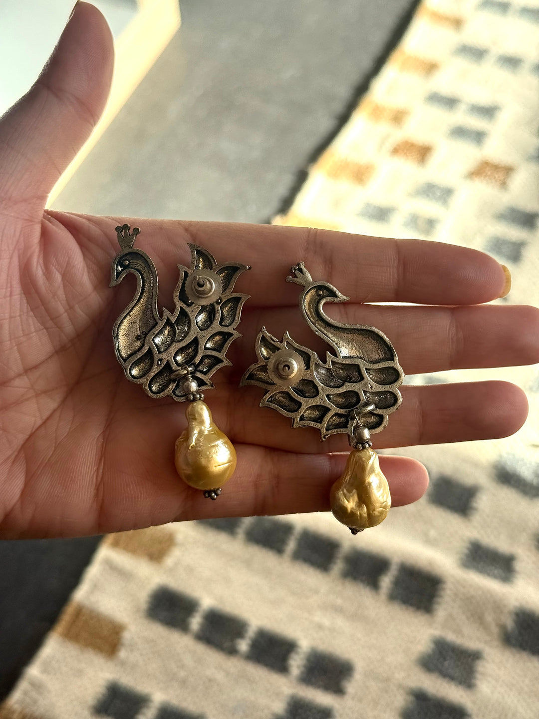 Statement Shell Drop Mayura Earrings