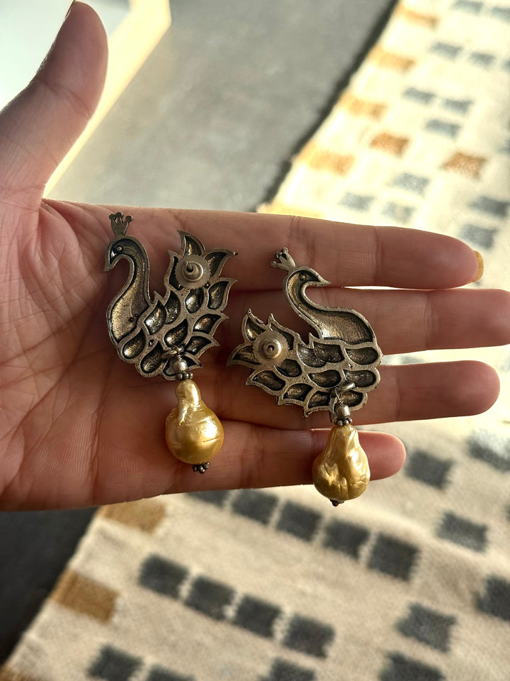 Statement Shell Drop Mayura Earrings