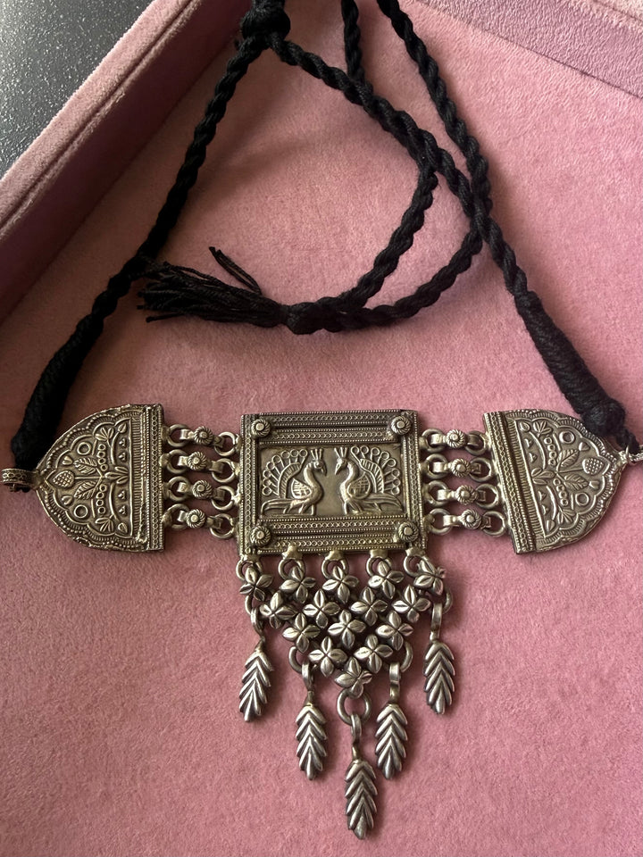 Handmade Tribal Antique Brass Statement Necklace | Adjustable Dori Artisan Jewelry