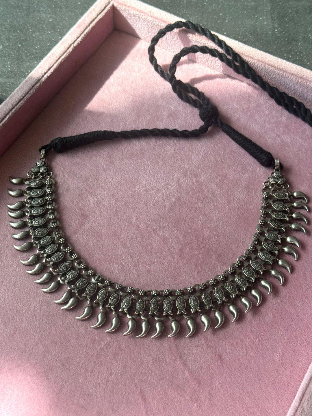 Handmade Tribal Antique Brass Statement Necklace | Adjustable Dori Artisan Jewelry