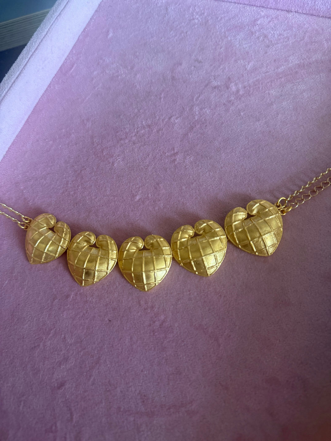 Handmade Heart Statement Choker Necklace | Gold Polish Brass Adjustable Lobster Claw Jewelry