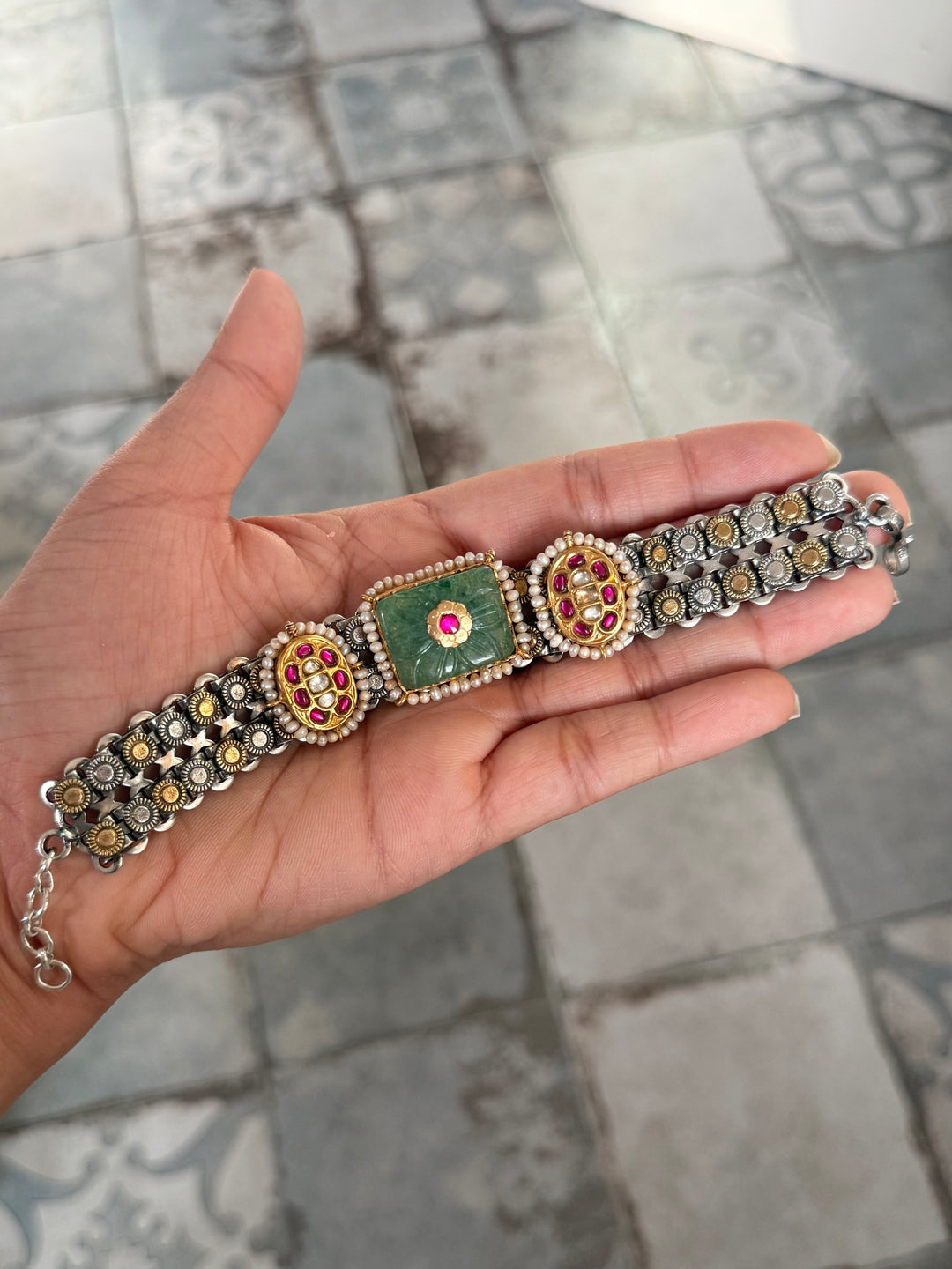 Handmade Vintage Victorian 925 Silver Bracelet