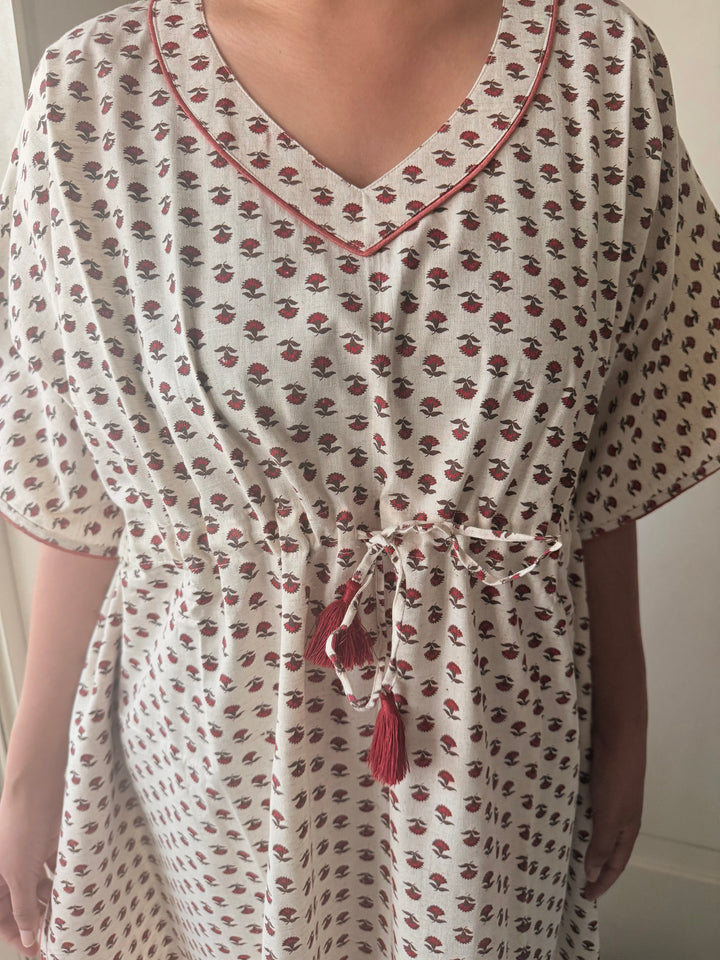 100% Cotton Kaftan: Indian Print Loungewear