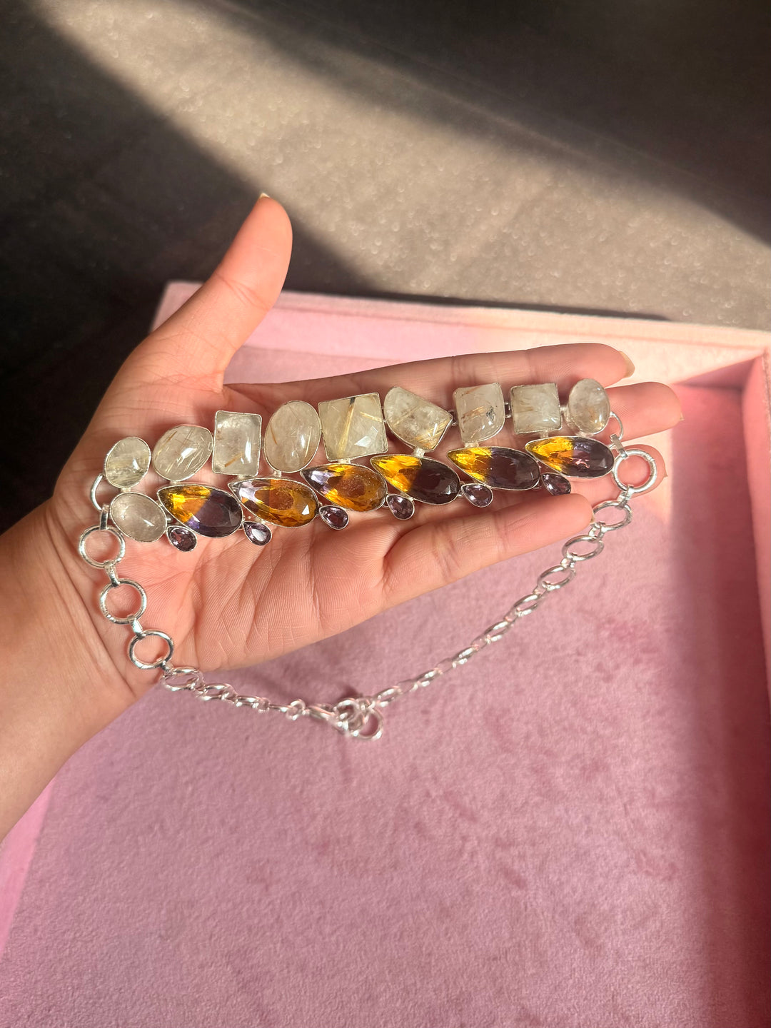Statement Choker – Silver Brass, Adjustable Necklace