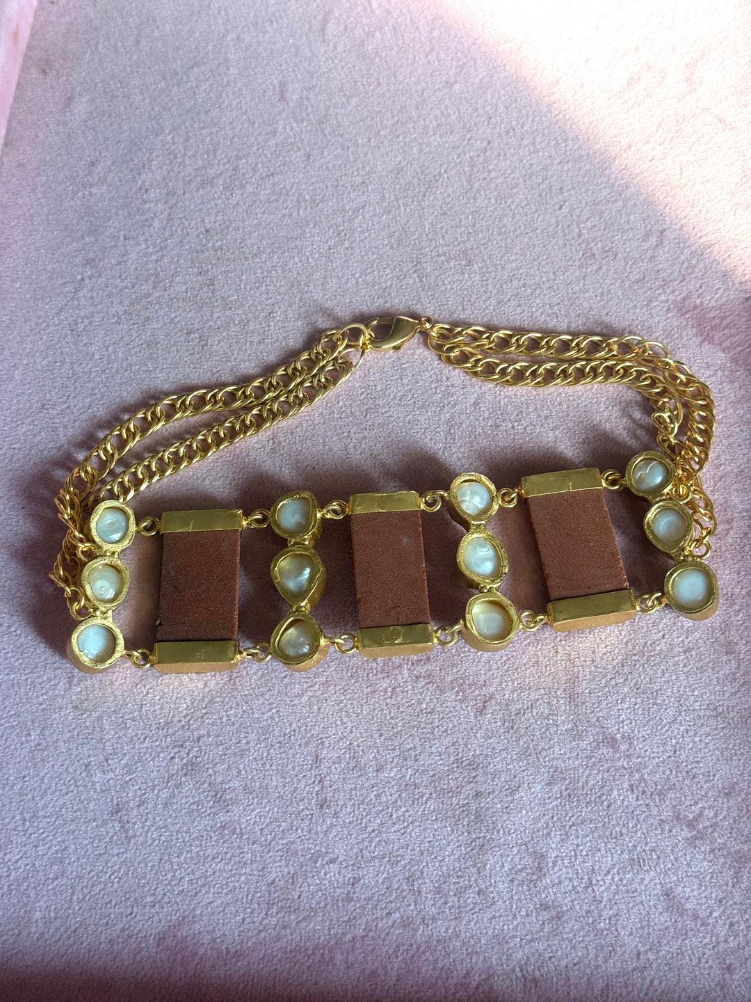Statement Choker – Gold Brass, Adjustable Necklace