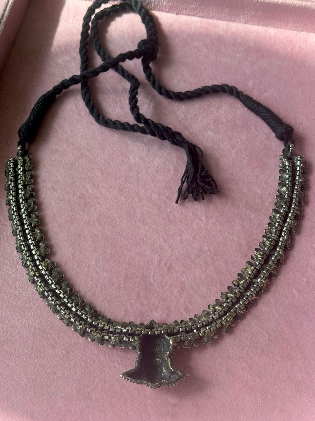 Handmade Tribal Antique Brass Statement Necklace | Adjustable Dori Artisan Jewelry