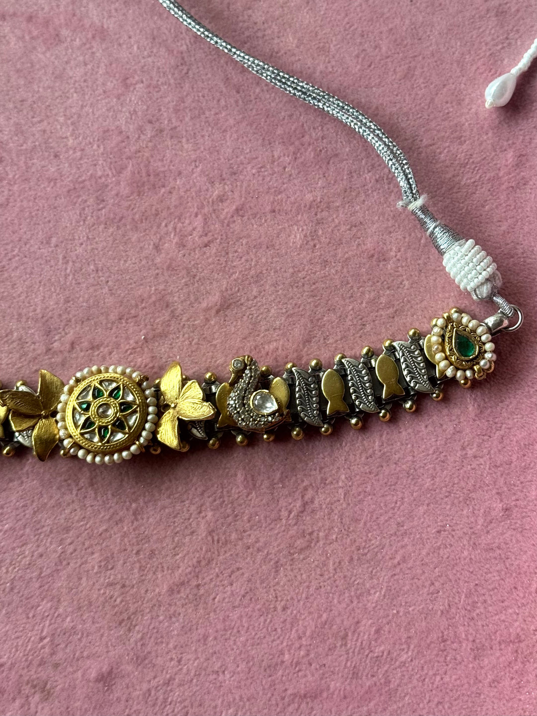 Pure 925 Silver Kundan Choker