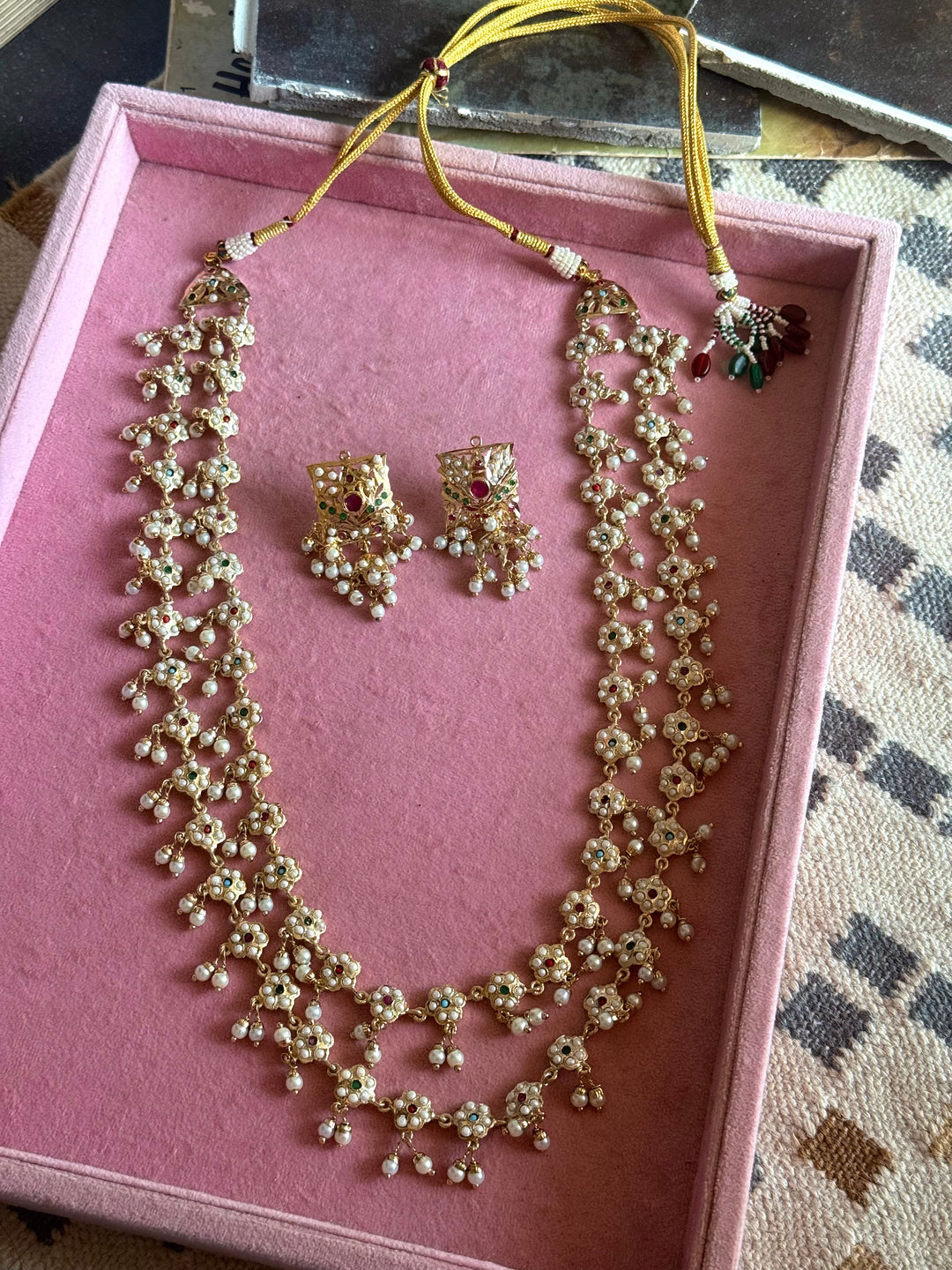 Handmade Jadau Necklace Set 18K Gold Plated | SHIVKA