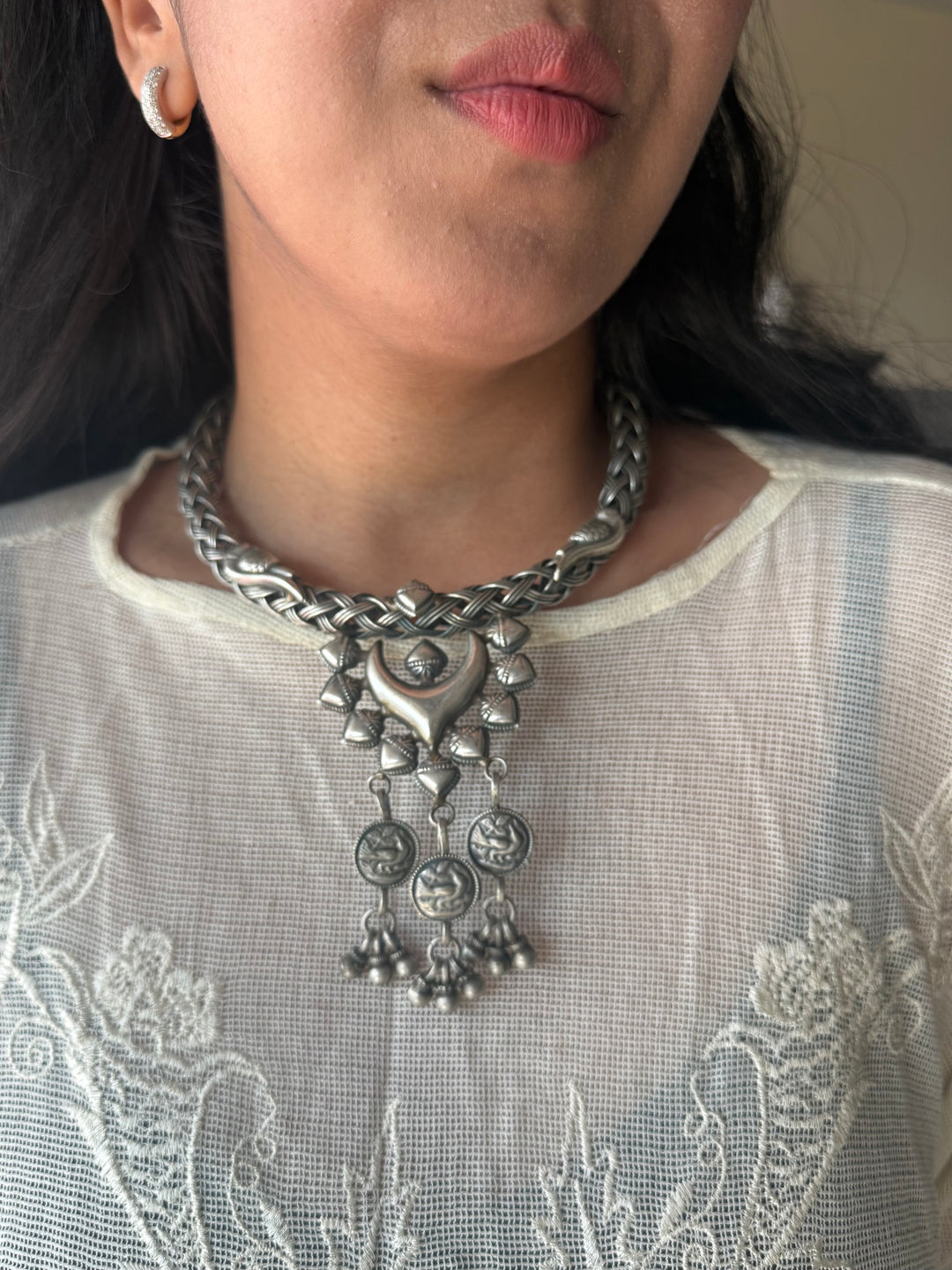 Handmade Tribal Hasli Necklace | Antique Polish Brass Statement Necklace