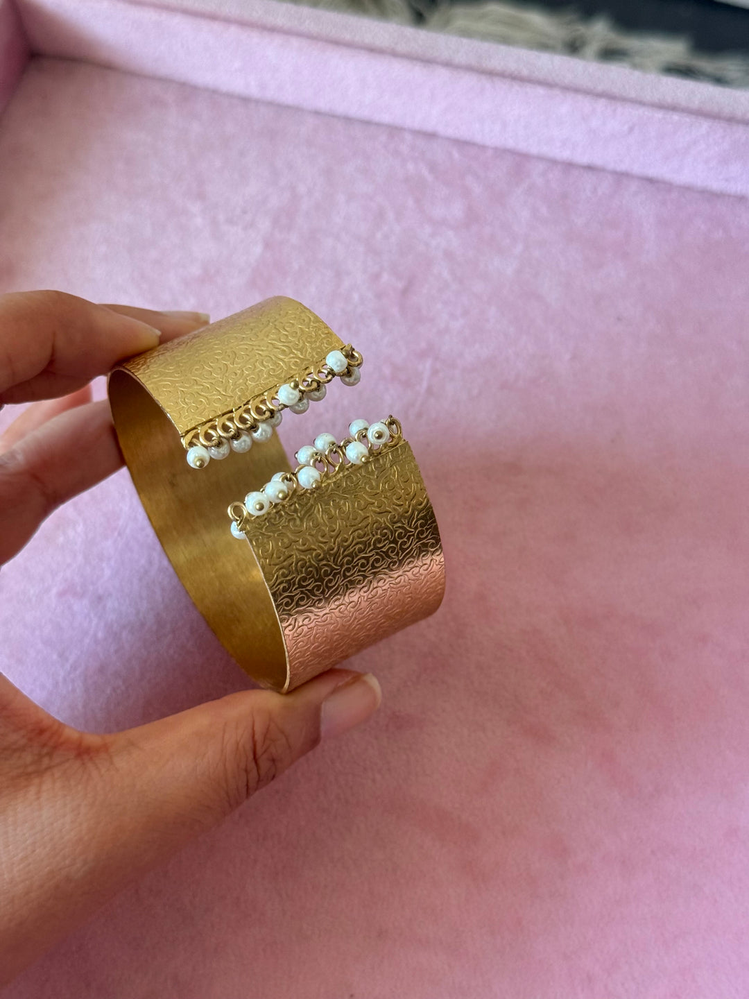 Exquisite Stone Studded Brass Open Cuff - Unparalleled Quality and Style