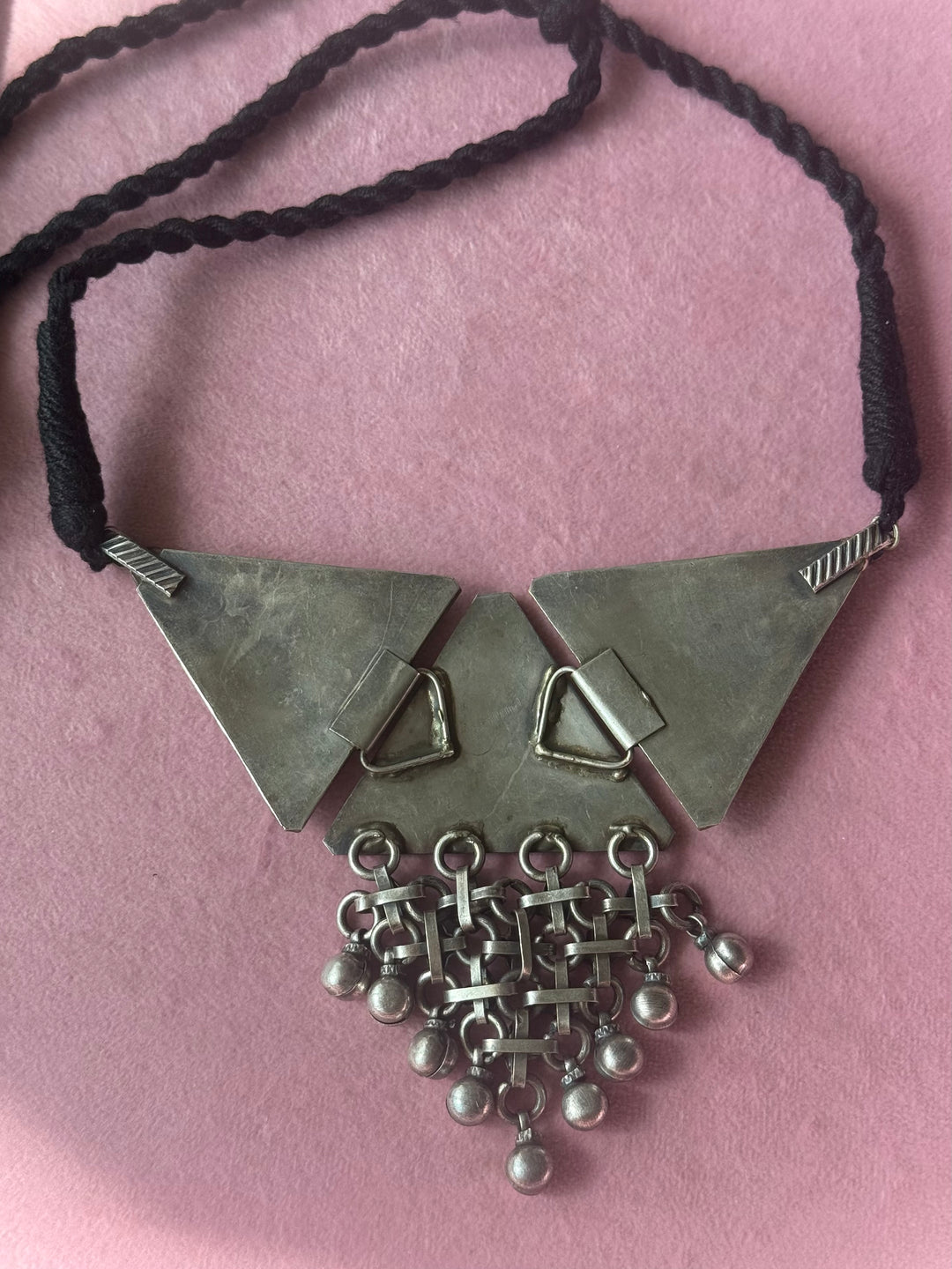 Handmade Tribal Antique Brass Statement Necklace | Adjustable Dori Artisan Jewelry