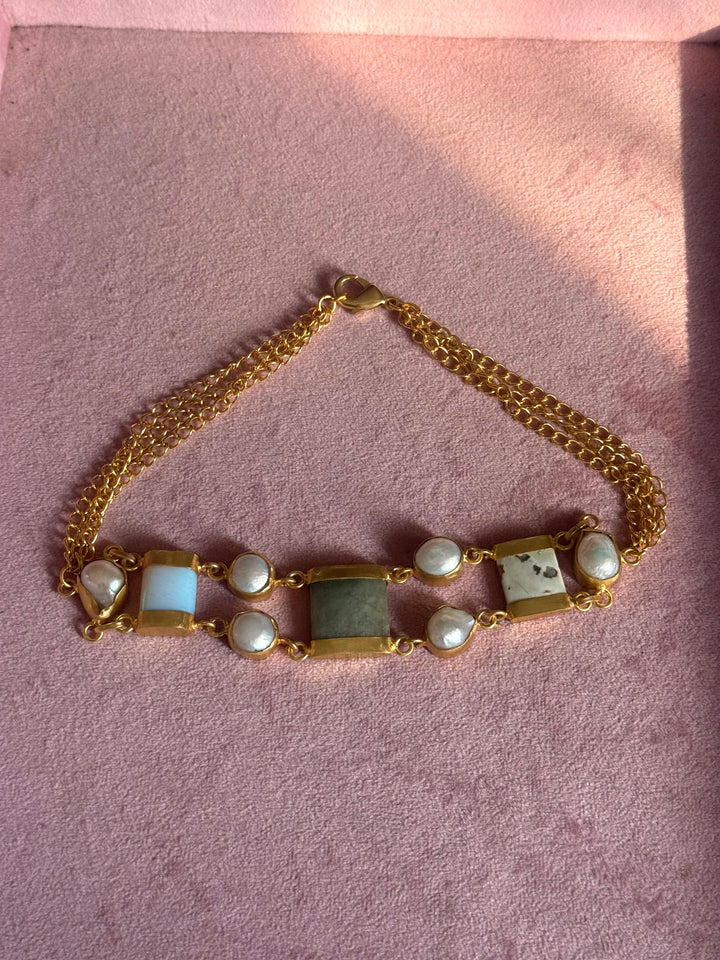 Statement Choker – Gold Brass, Adjustable Necklace