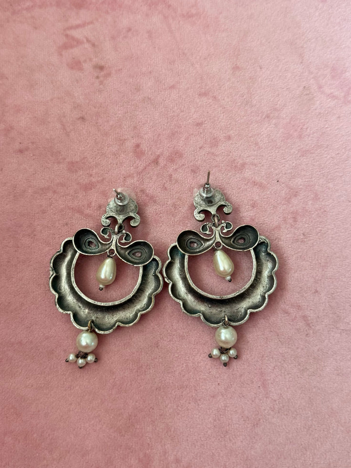 Handmade Designer Brass Earrings | SHIVKA | 7x4.5 cm | 28g Pair | Push Back | Statement Gift Jewelry