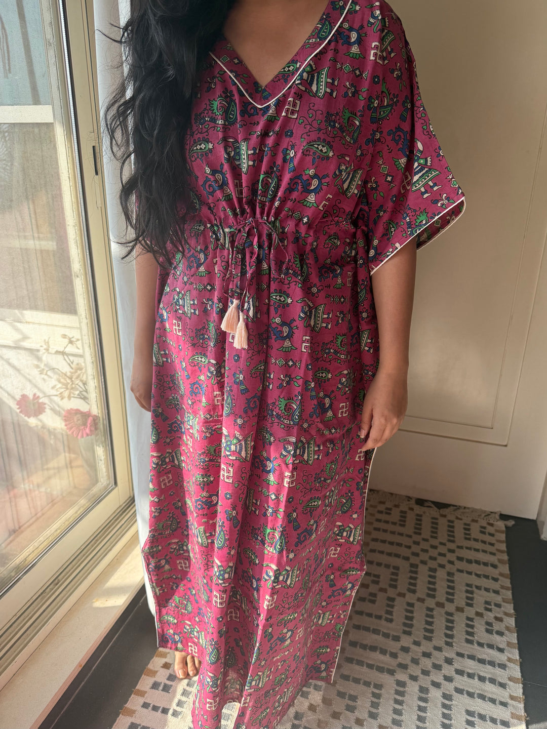 Indian Print Cotton Kaftan