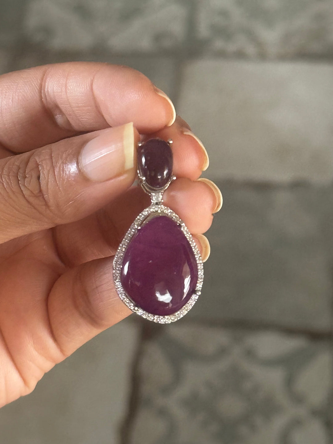 Handmade Designer CZ Necklace Set | Silver Polish | SHIVKA