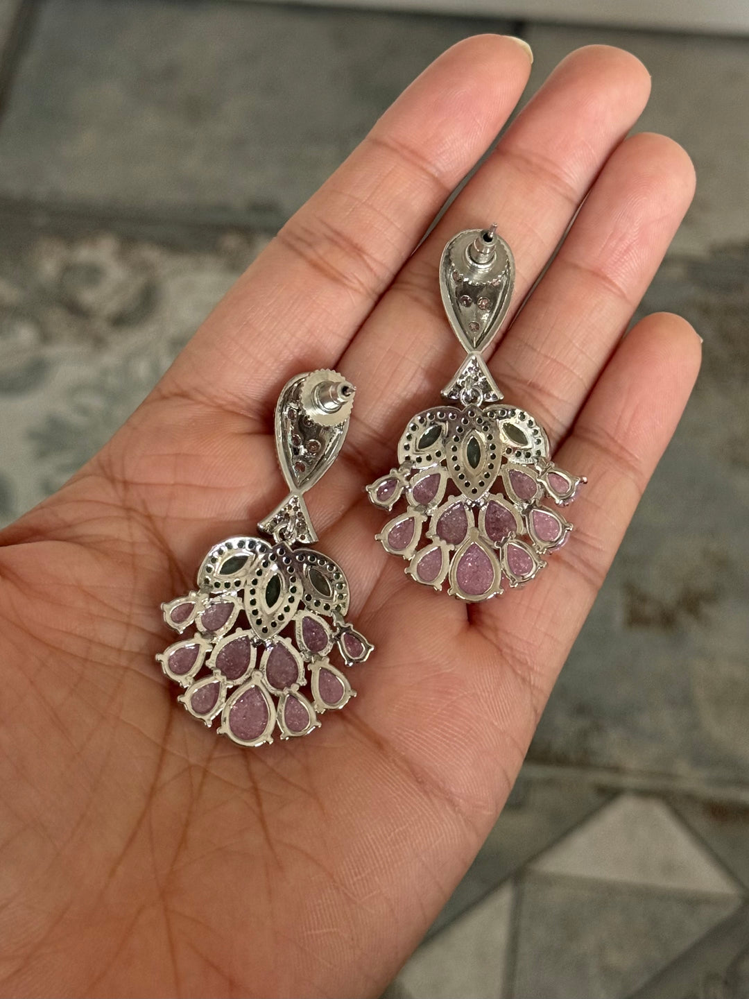 Elegant Designer Earrings | Brass & Stone Embellishments