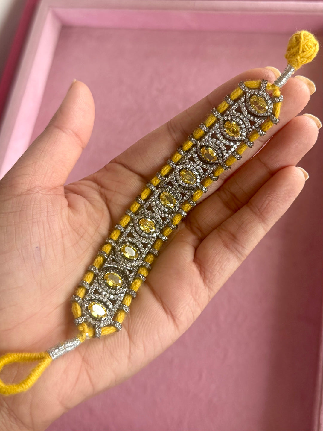 Handmade Designer CZ Bracelet | Rhodium Plated | SHIVKA