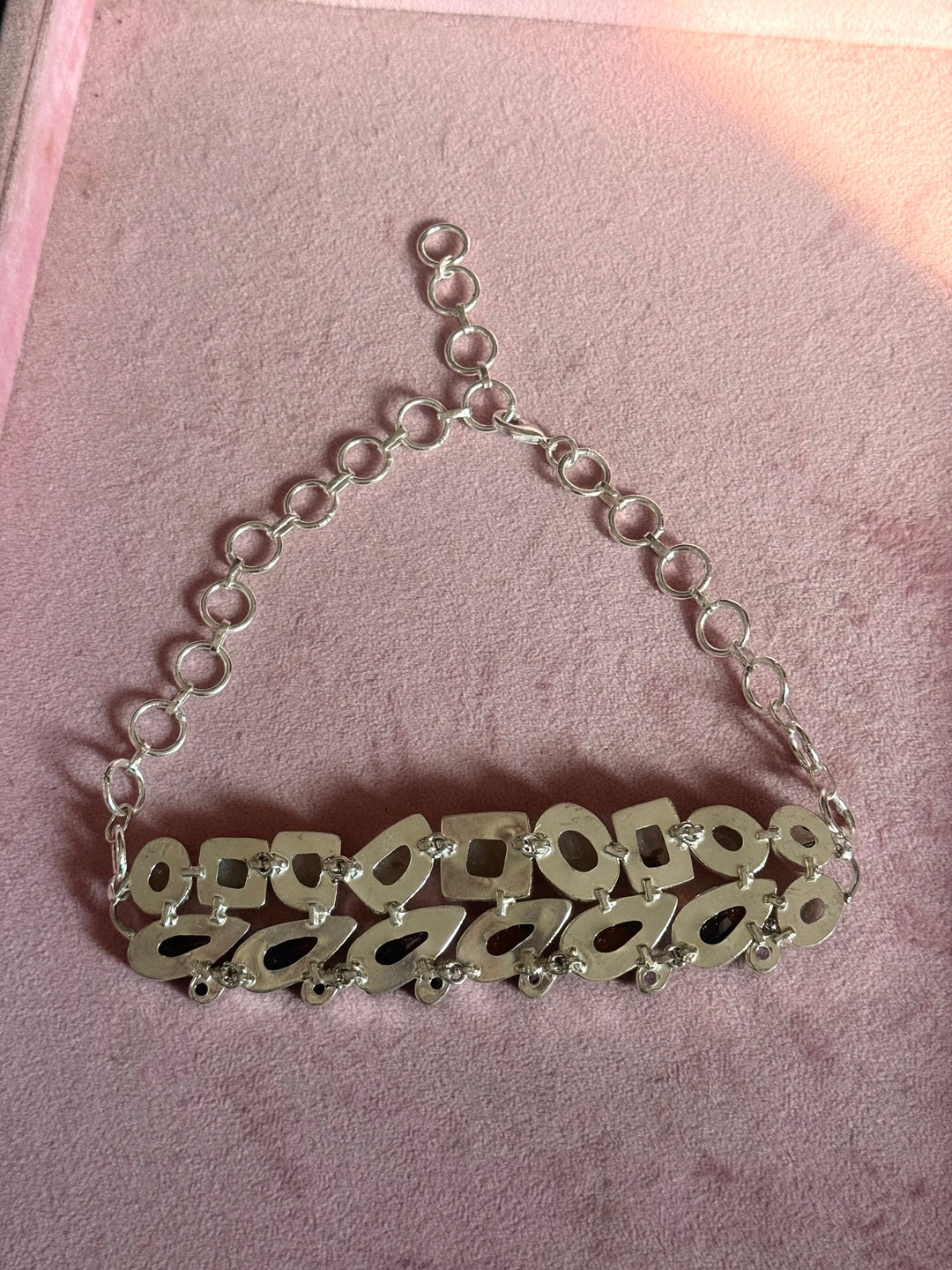 Statement Choker – Silver Brass, Adjustable Necklace
