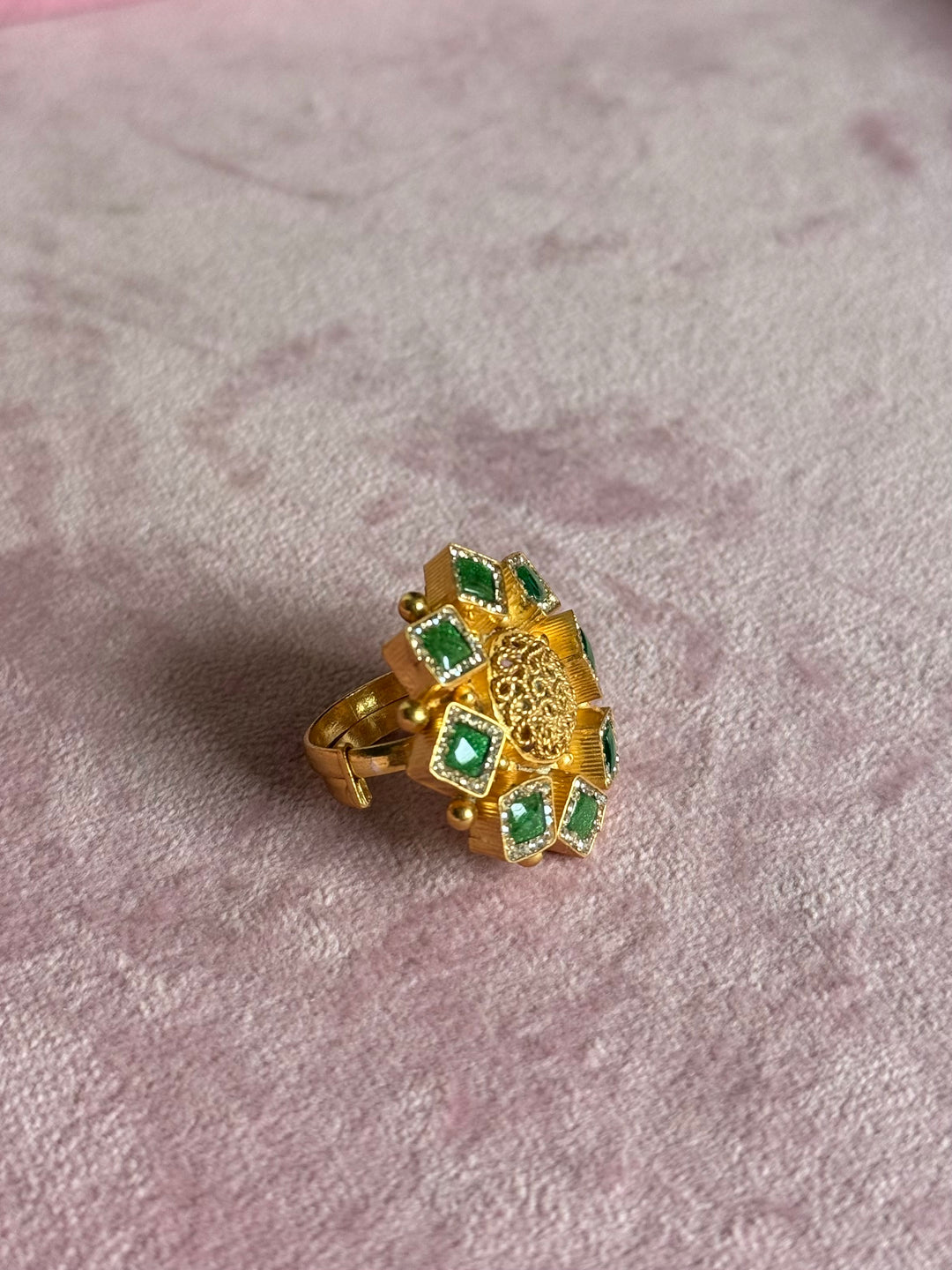 925 Silver Antique CZ Handmade Ring | Adjustable | SHIVKA