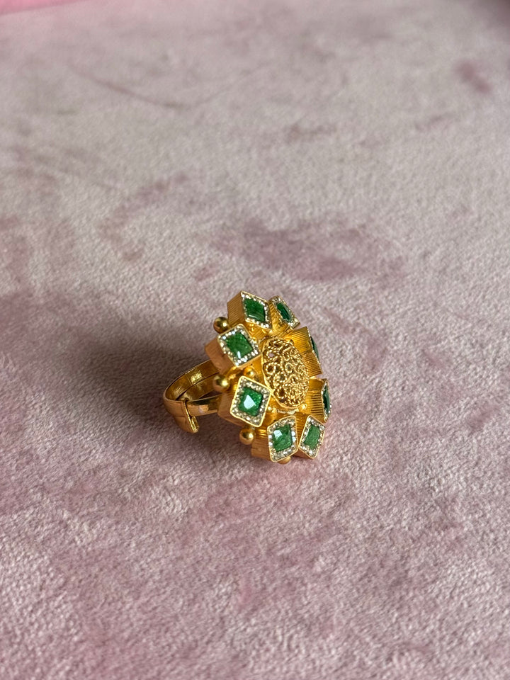 925 Silver Antique CZ Handmade Ring | Adjustable | SHIVKA