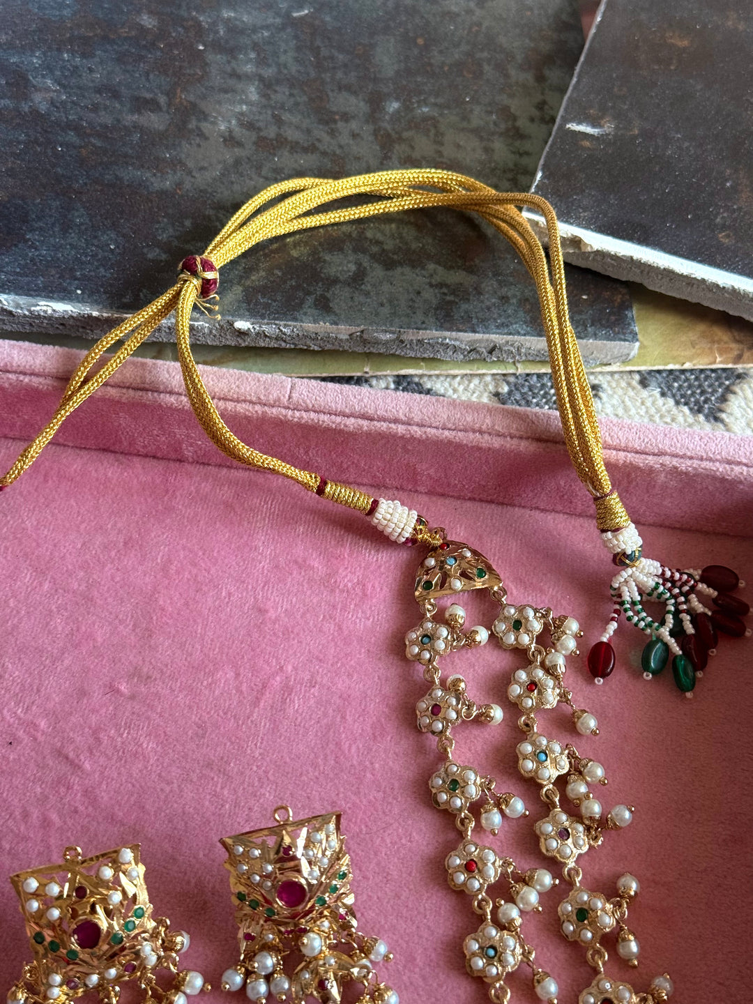 Handmade Jadau Necklace Set 18K Gold Plated | SHIVKA