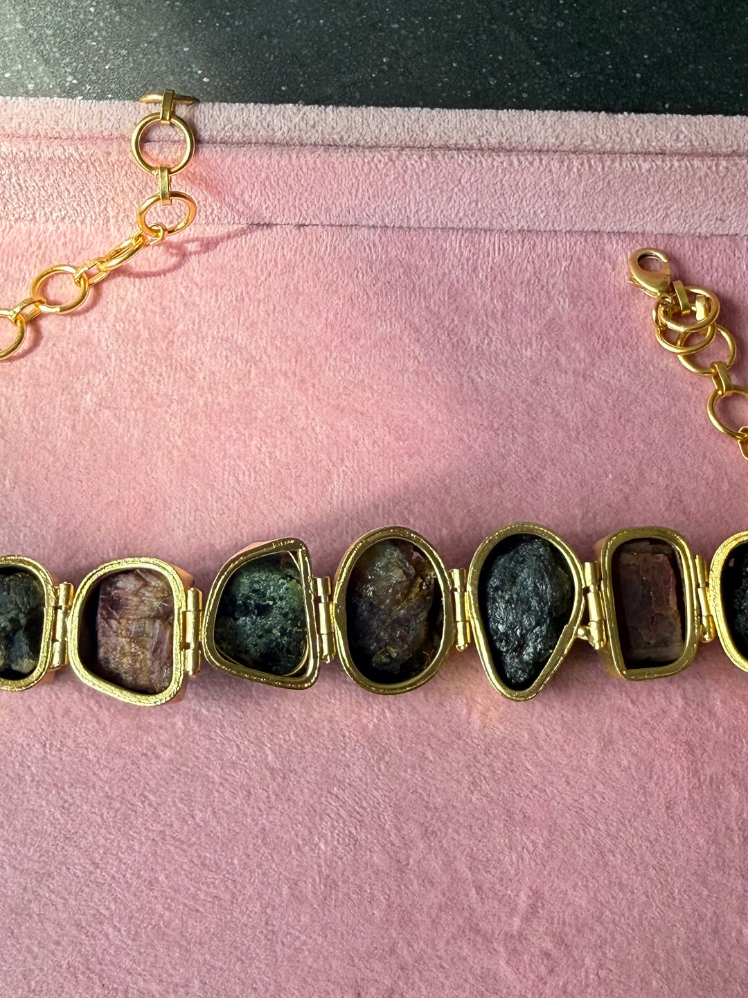 Statement Choker – Gold Brass, Adjustable Necklace