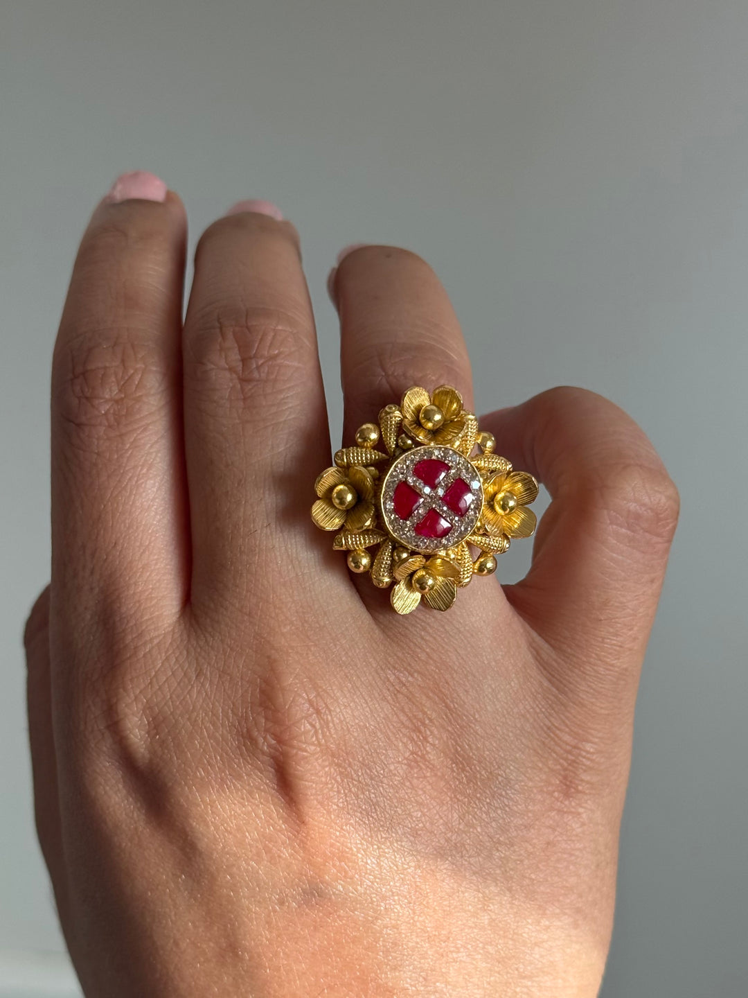 925 Silver Antique CZ Handmade Ring | Adjustable | SHIVKA