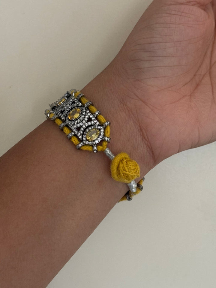 Handmade Designer CZ Bracelet | Rhodium Plated | SHIVKA