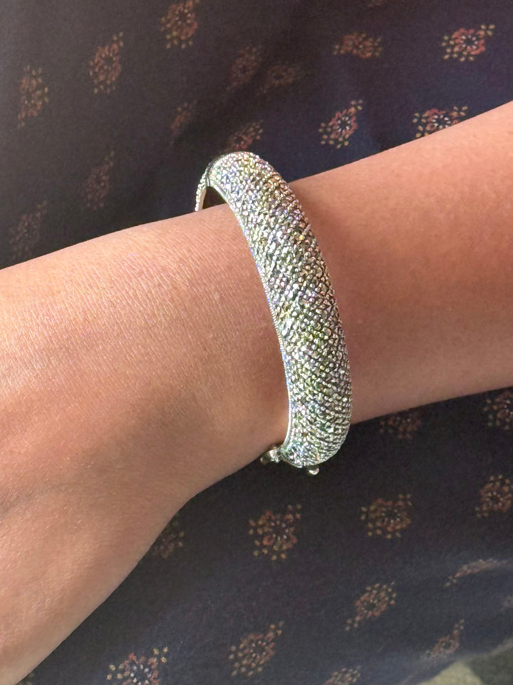 SHIVKA Starry Night 925 Silver CZ Bangles | Set of 2 | Openable | 100g