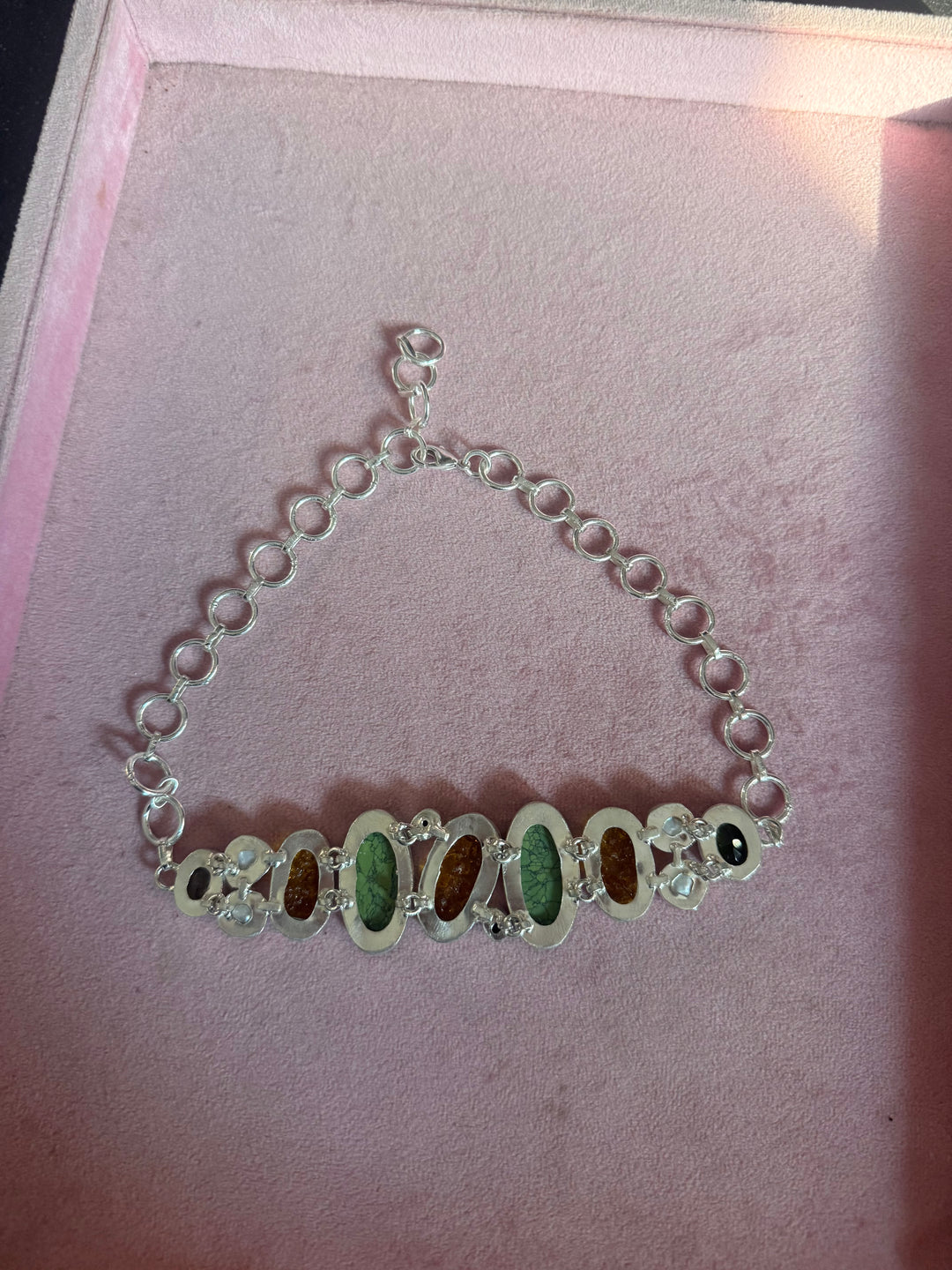Statement Choker – Silver Brass, Adjustable Necklace