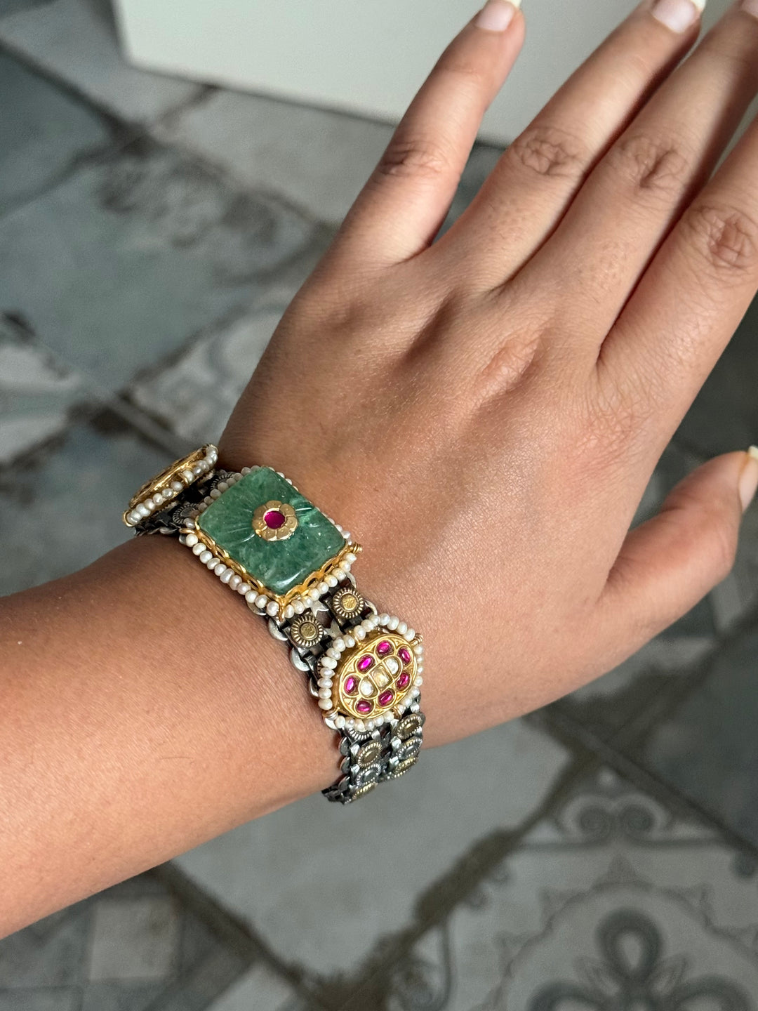 Handmade Vintage Victorian 925 Silver Bracelet