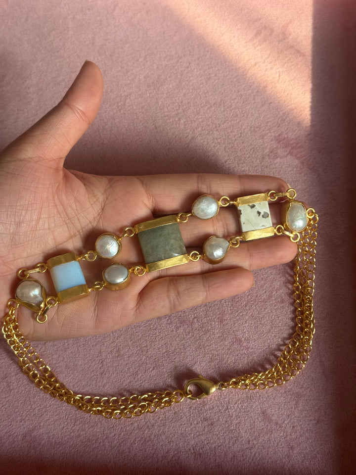 Statement Choker – Gold Brass, Adjustable Necklace