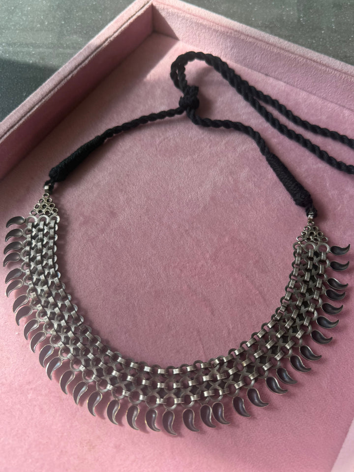 Handmade Tribal Antique Brass Statement Necklace | Adjustable Dori Artisan Jewelry