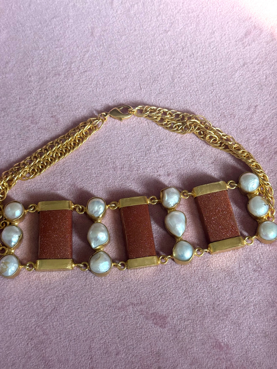 Statement Choker – Gold Brass, Adjustable Necklace