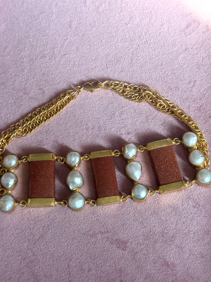 Statement Choker – Gold Brass, Adjustable Necklace