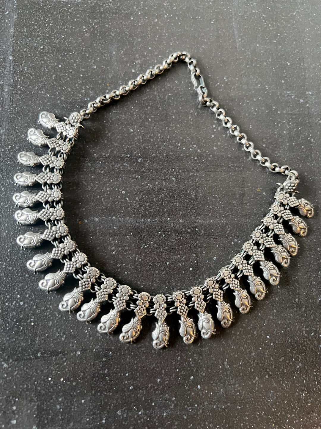 Handmade Tribal Antique Brass Necklace | Adjustable Dori Statement Jewelry