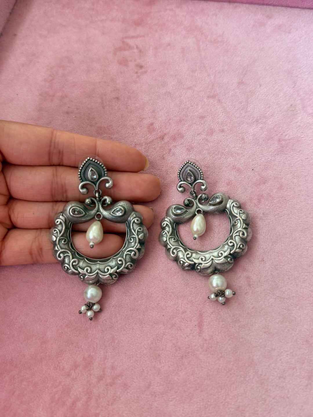 Handmade Designer Brass Earrings | SHIVKA | 7x4.5 cm | 28g Pair | Push Back | Statement Gift Jewelry