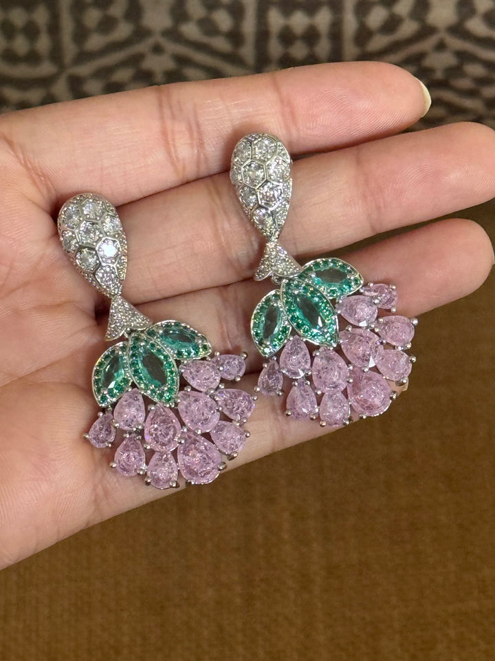 Elegant Designer Earrings | Brass & Stone Embellishments