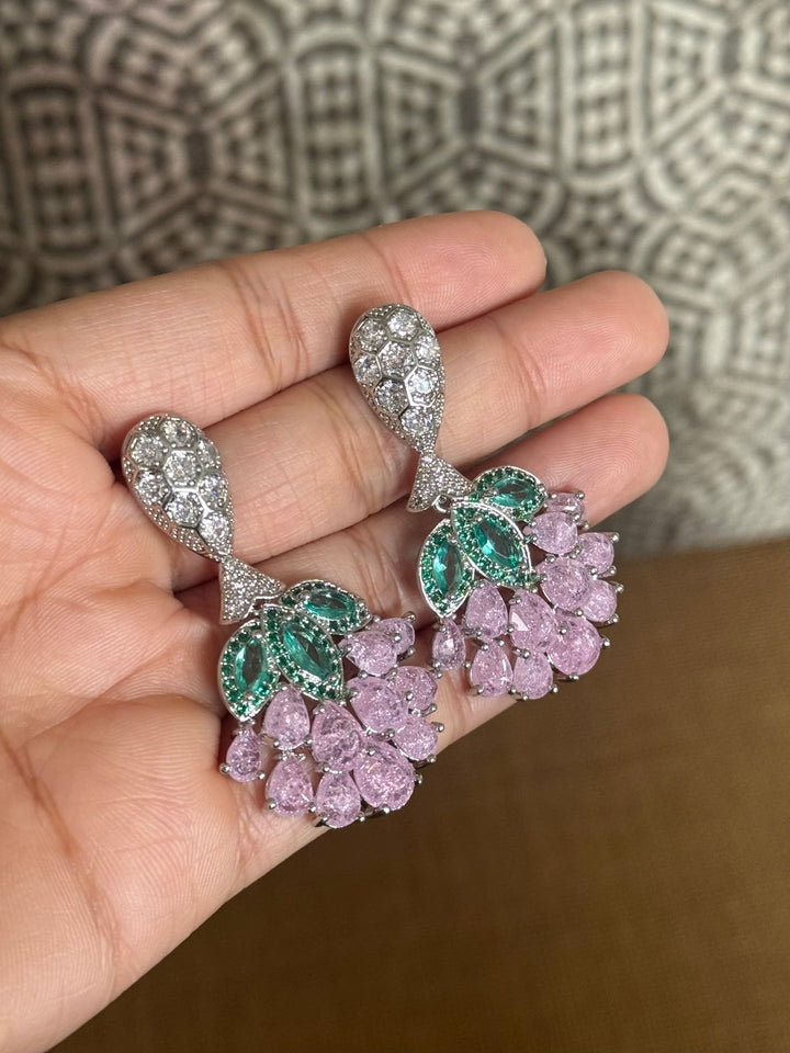 Elegant Designer Earrings | Brass & Stone Embellishments