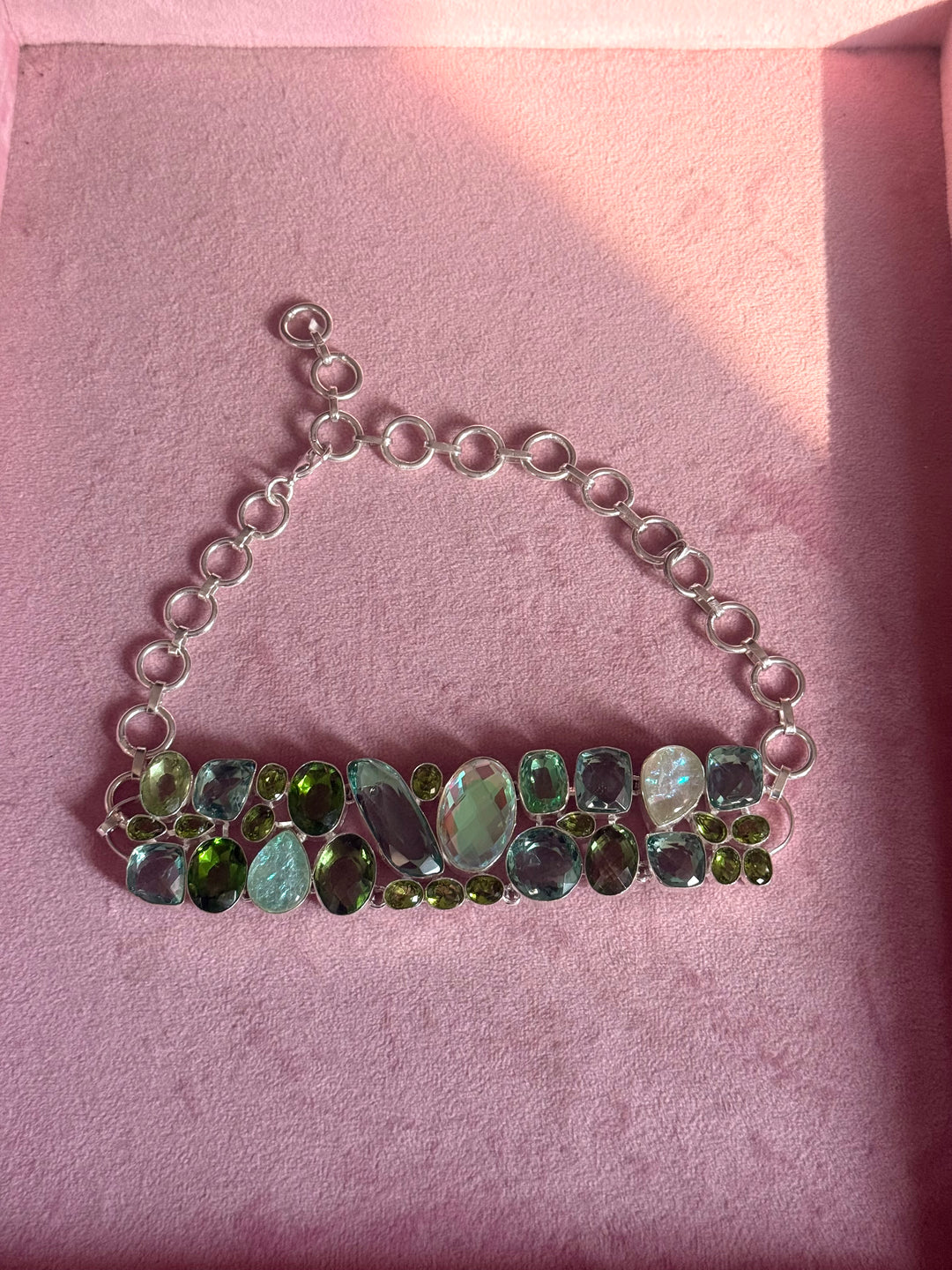 Statement Choker – Silver Brass, Adjustable Necklace