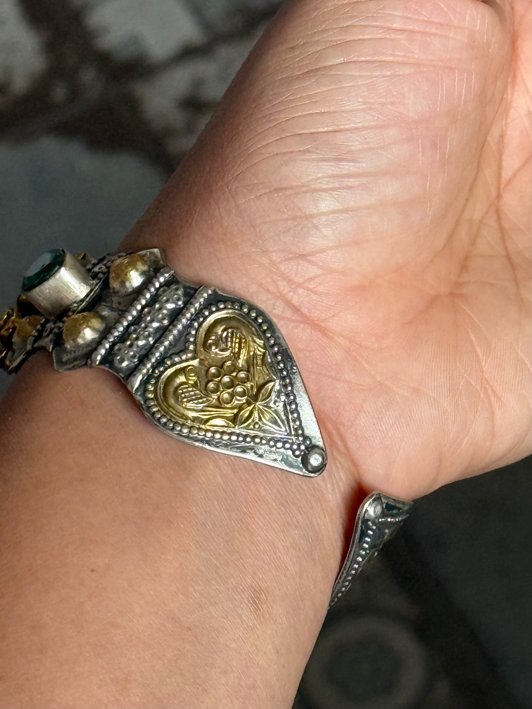 SHIVKA Fusion Moissanite 925 Silver Cuff Kada | Dual Tone Mesh Design | Openable | 49g