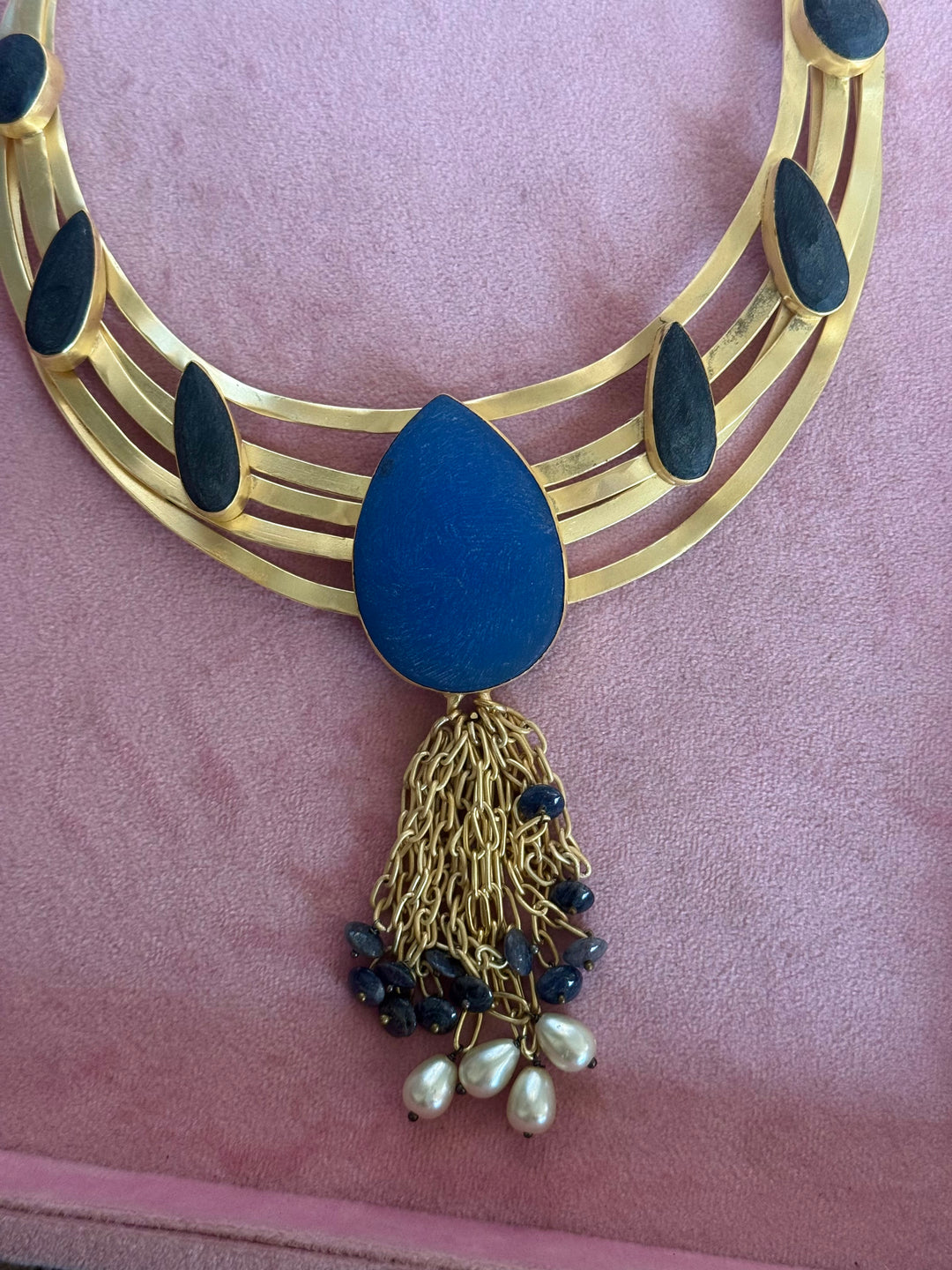 Handmade Hasli Necklace | Gold Polish Brass Adjustable Statement Jewelry