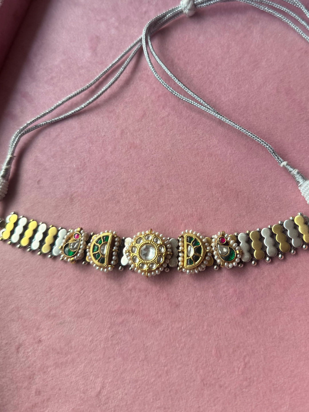 Pure 925 Silver Kundan Choker