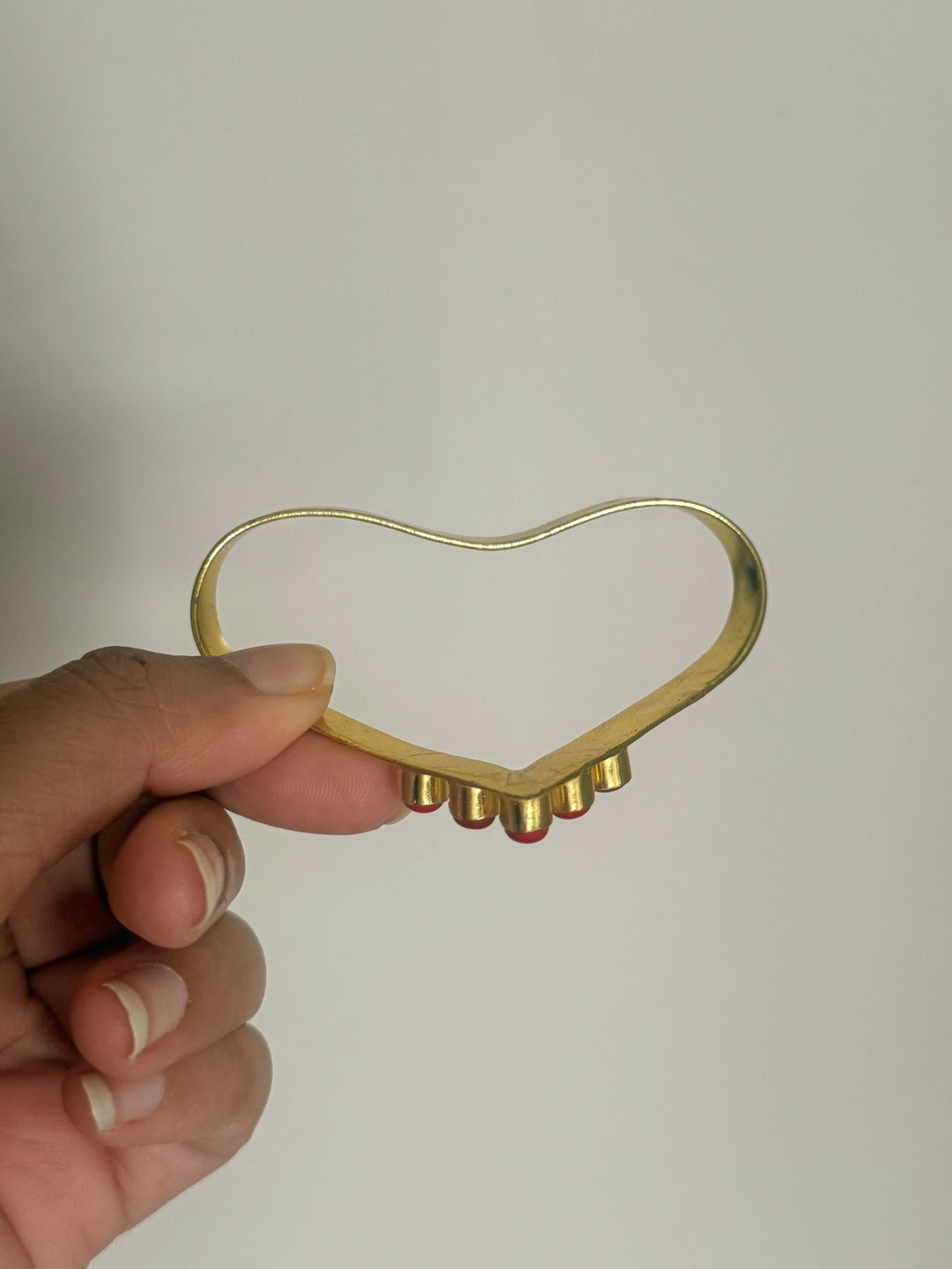 SHIVKA Coral Hand Harness | Brass Gold Polish | Natural Coral Stone | Handcrafted | 14g